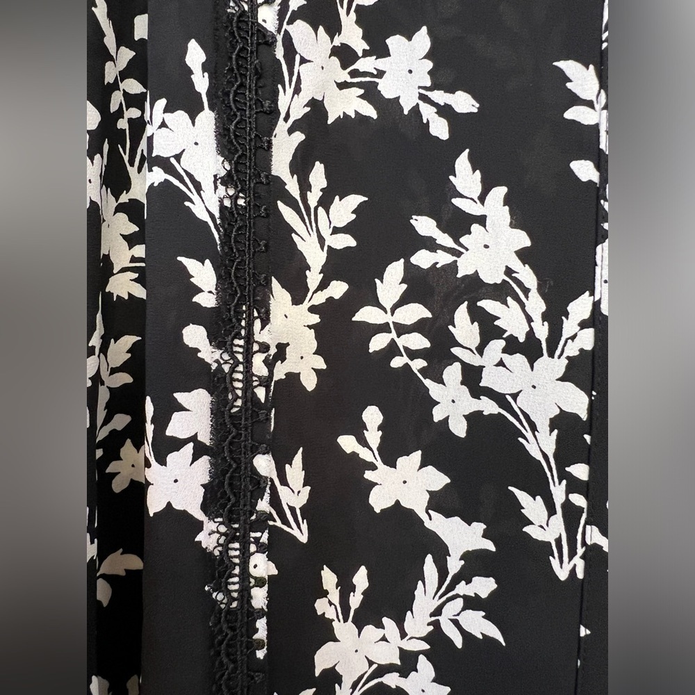 Karl Lagerfeld Black and White Long Sleeve Blouse Size XL - Picture 7 of 13